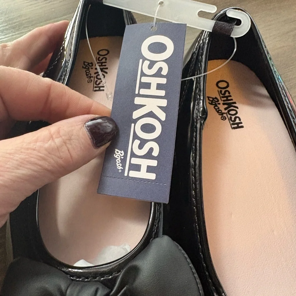 OshKosh B'gosh Shiny Black Bow Dress Shoes